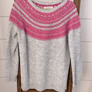 Soft & Cozy Loft Pink & Gray Crewneck Sweater